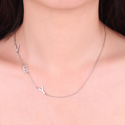 Custom Asymmetrical Initials Necklace