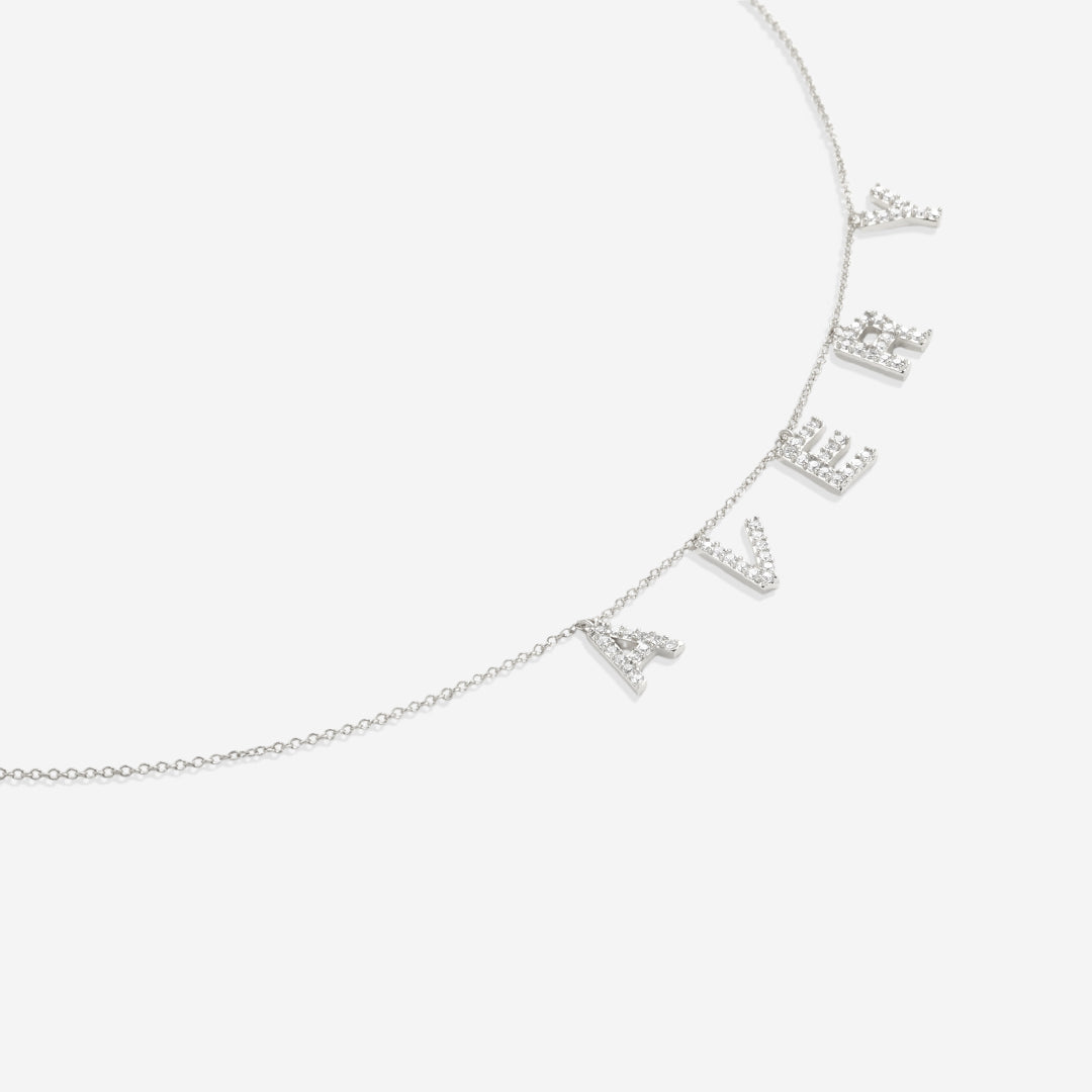 Personalized Pave Block Letter Necklace