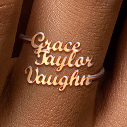 Personalized Triple Name Ring