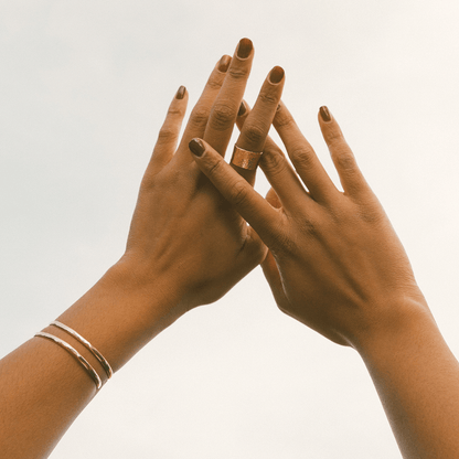 Personalized Hammered Cigar Band Ring