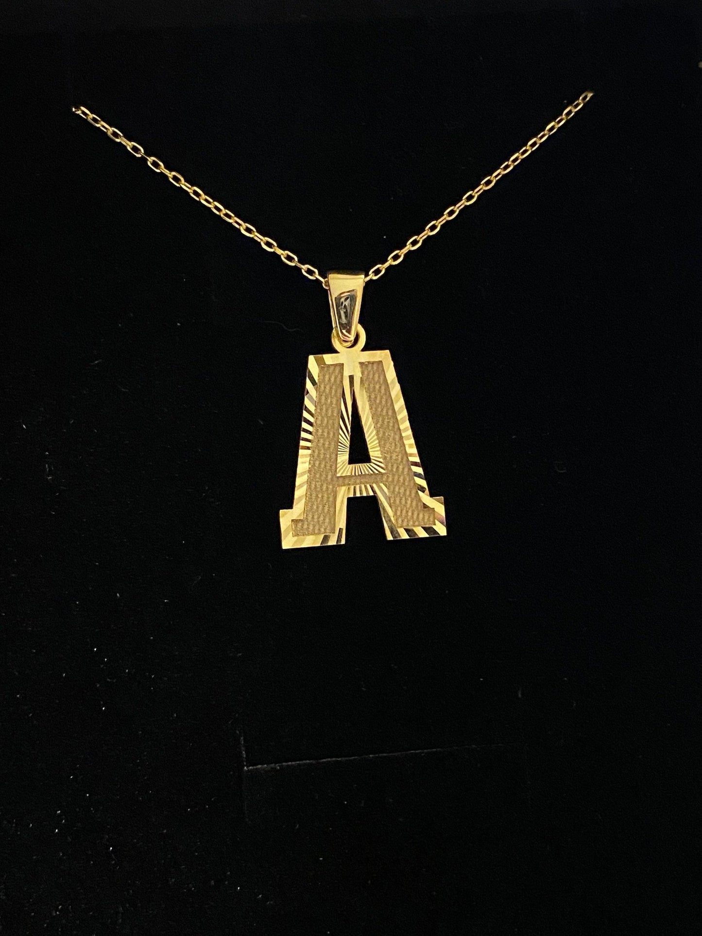 Custom Number Initial Necklace in 14K Gold