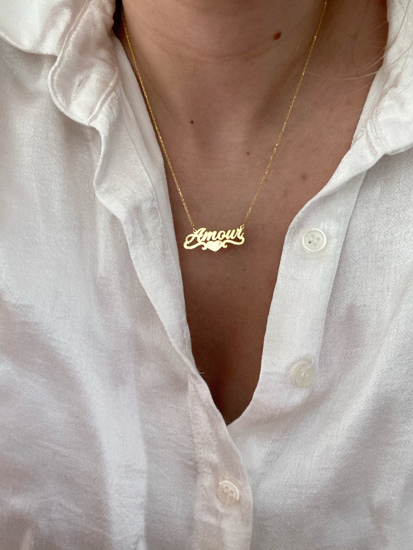 Personalized 14k Gold Name Necklace