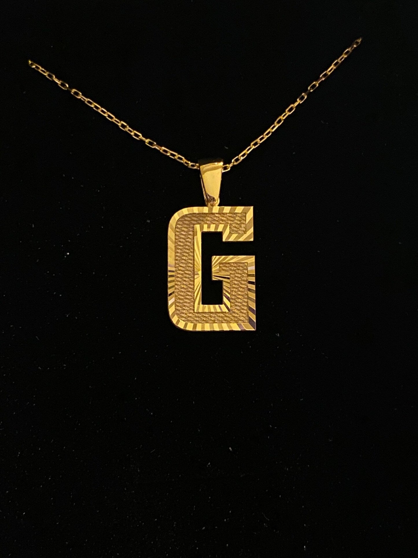 Custom Number Initial Necklace in 14K Gold