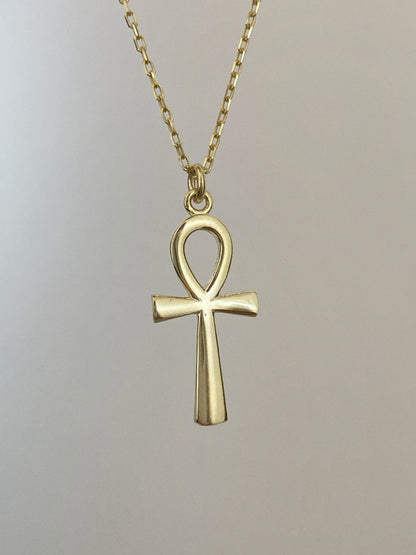 Sterling Silver Ankh Pendant Necklace