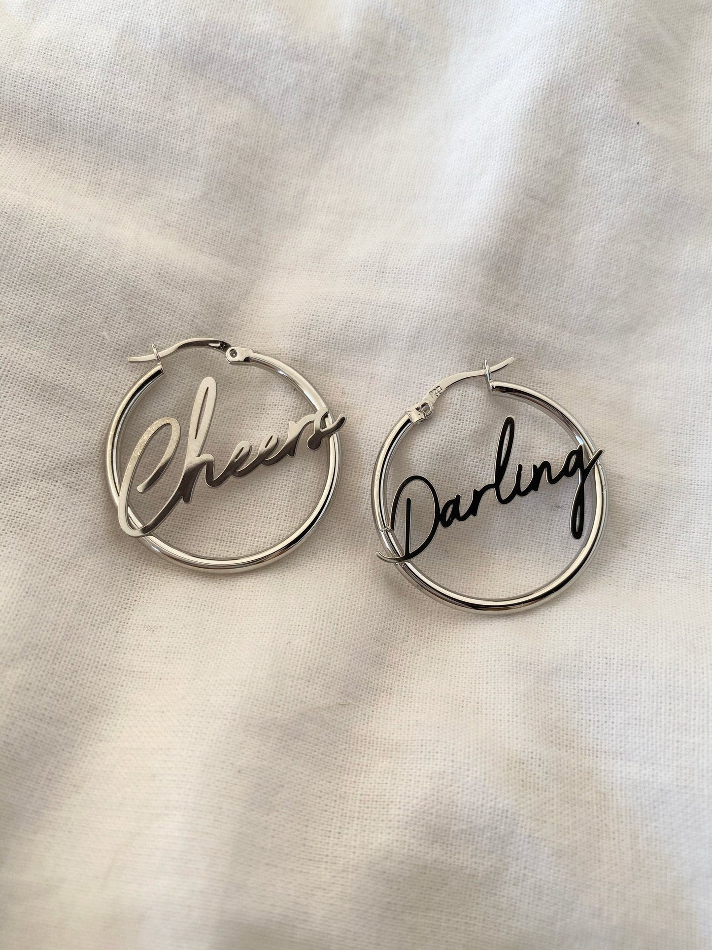 Personalized Sterling Silver Hoop Earrings