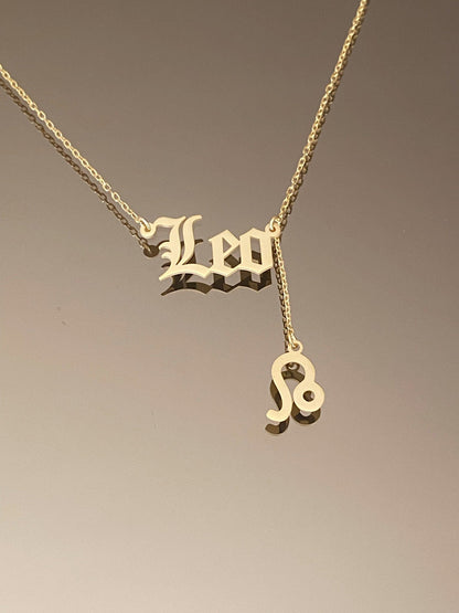 Personalized Sterling Silver Zodiac Necklace