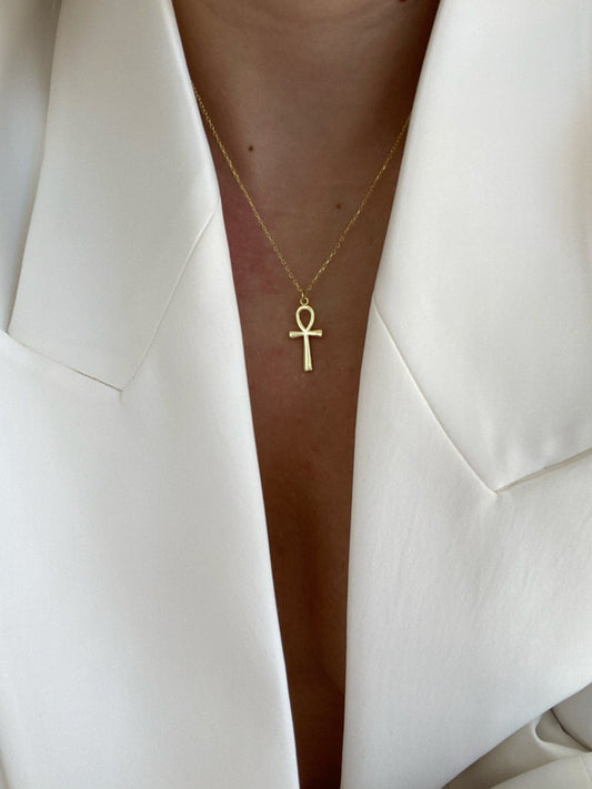 Sterling Silver Ankh Pendant Necklace