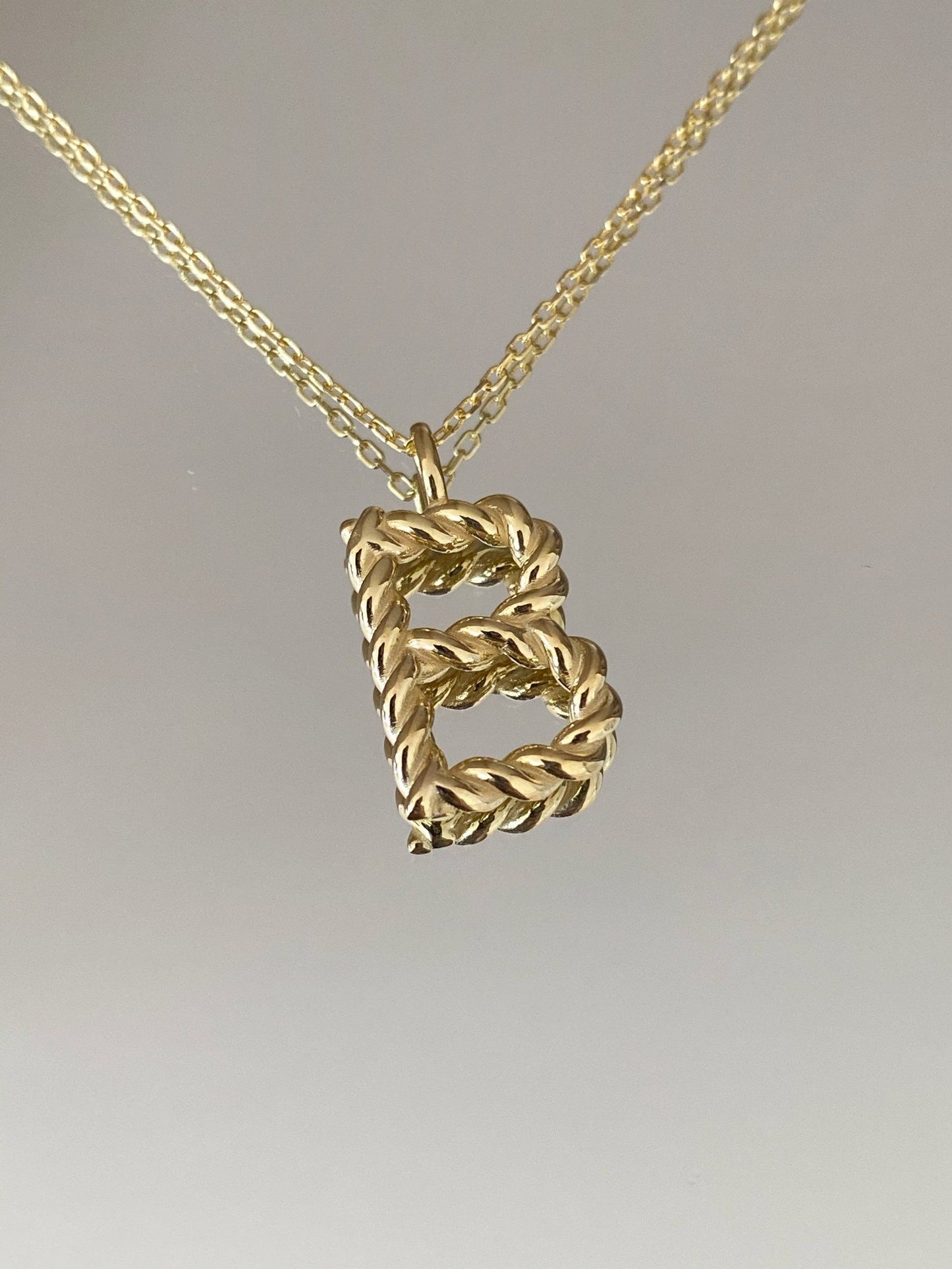 Custom 14k Gold Twist Letter Necklace