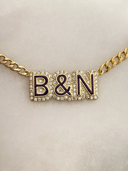 Colorful Personalized Crystal Name Necklace