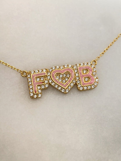 Colorful Personalized Crystal Name Necklace