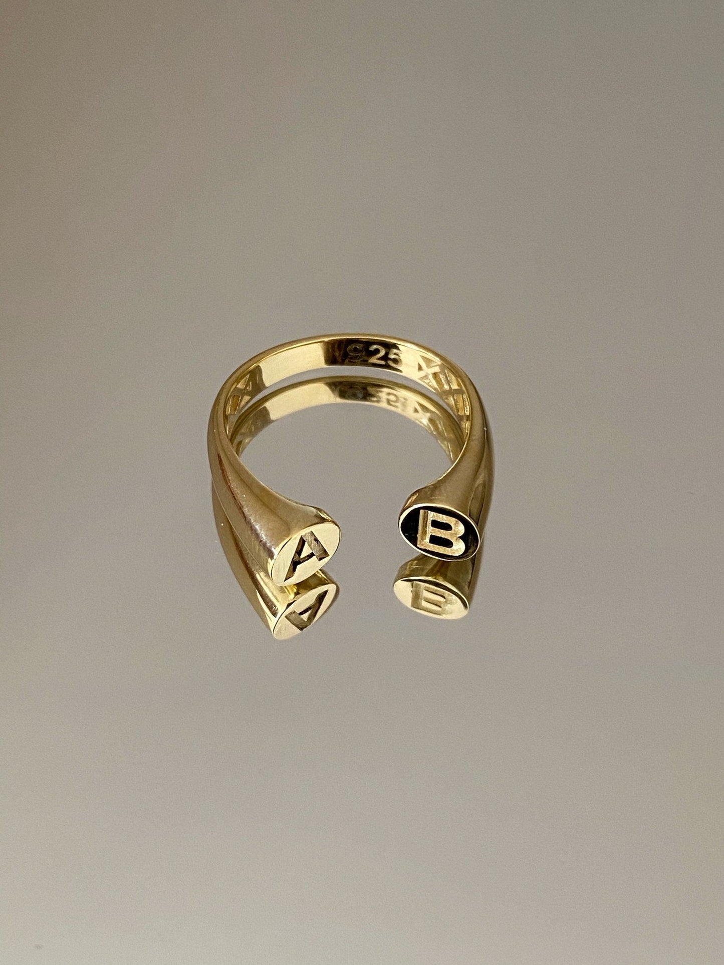 Personalized Double Initials Ring for Couples