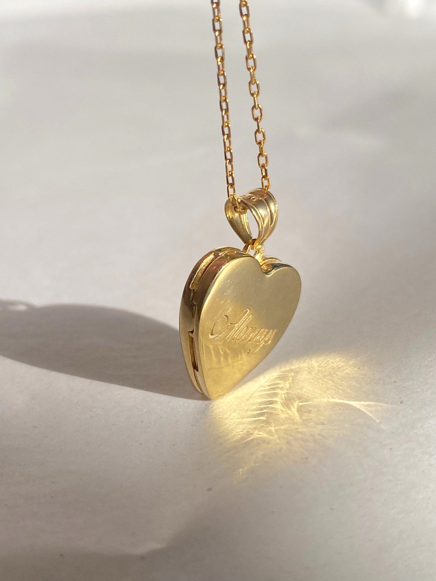 Personalized Gold Heart Locket Necklace