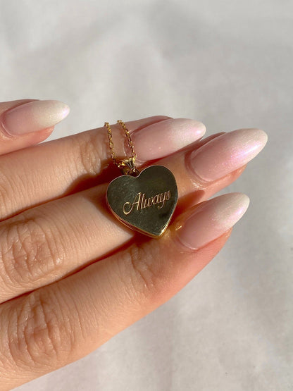 Personalized Gold Heart Locket Necklace