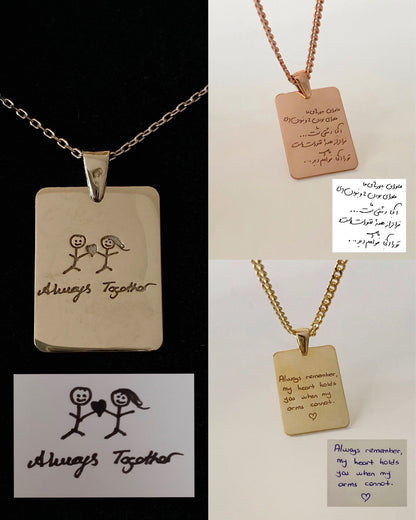 Personalized Handwriting Necklace in 14k Gold