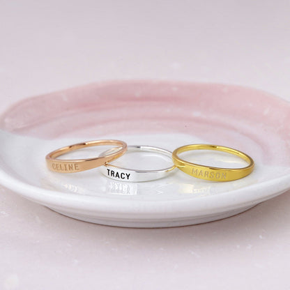 Personalized Thin Name Ring for Women