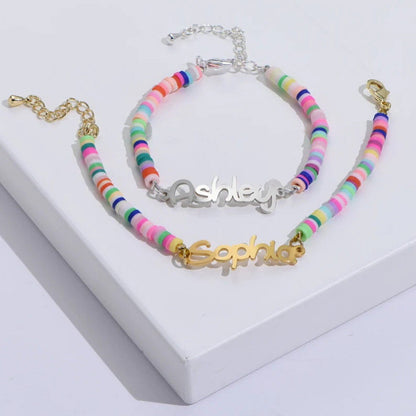 Custom Colorful Name Bracelet for Girls