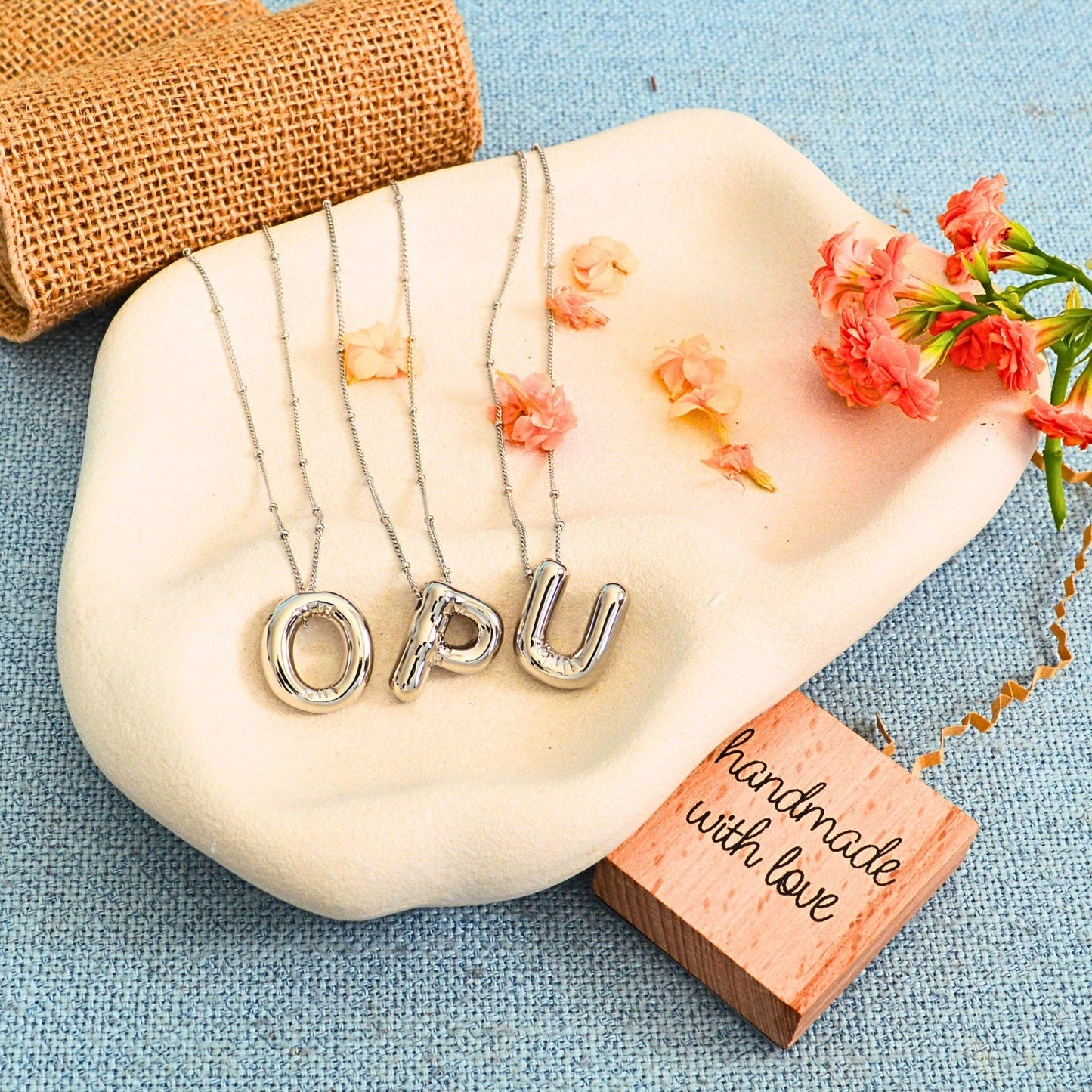 Personalized Gold Balloon Letters Necklace