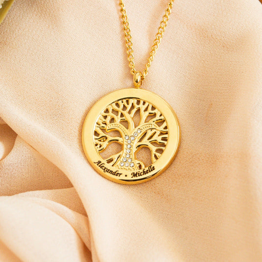 Custom 18k Gold Family Tree Necklace