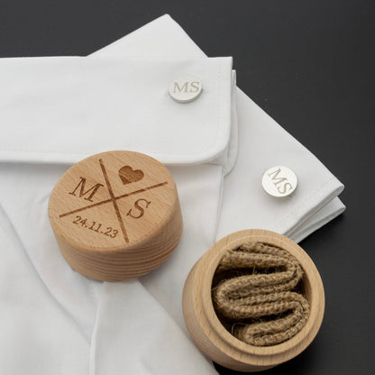 Personalized Initial Letter Cufflinks with Box