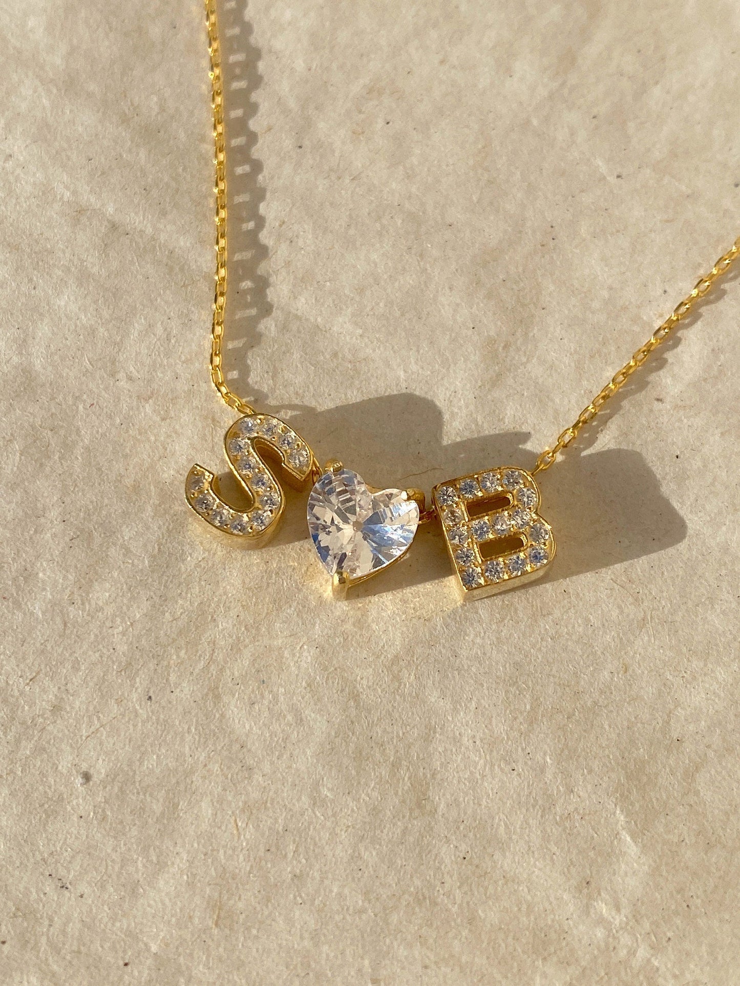 Personalized Sparkling Gem Initial Necklace