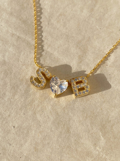 Personalized Sparkling Gem Initial Necklace