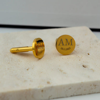 Personalized Initial Cufflinks with Wooden Box