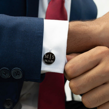 Personalized Initial Cufflinks with Wooden Box