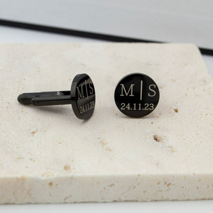 Personalized Initial Cufflinks with Wooden Box