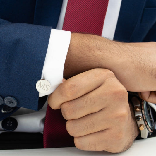 Personalized Initial Cufflinks with Wooden Box