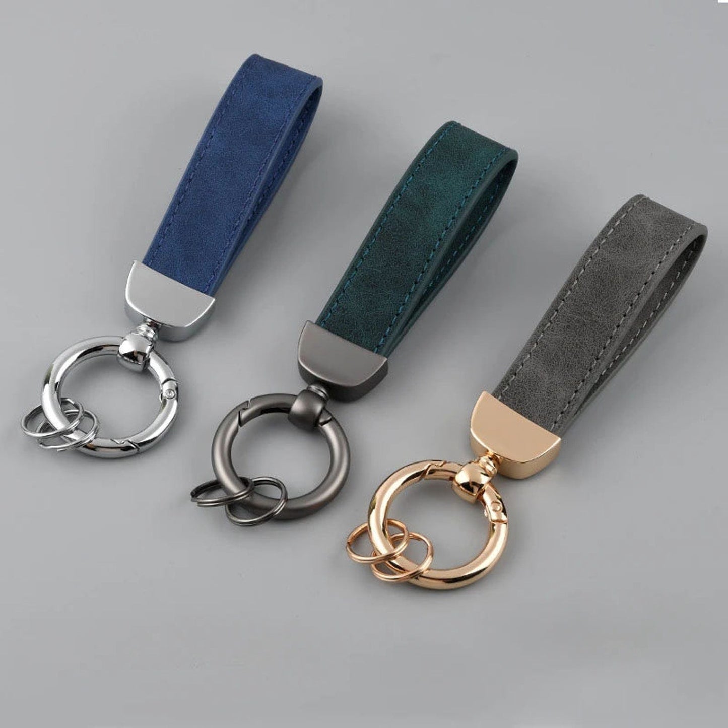 Personalized Engraved Nubuck Leather Keychain