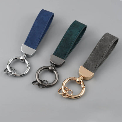 Personalized Engraved Nubuck Leather Keychain