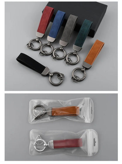 Personalized Engraved Nubuck Leather Keychain