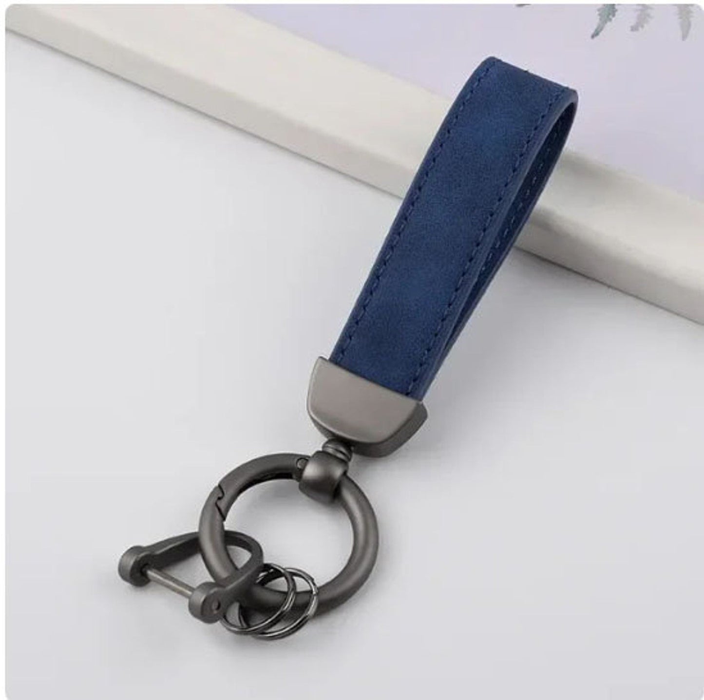 Personalized Engraved Nubuck Leather Keychain