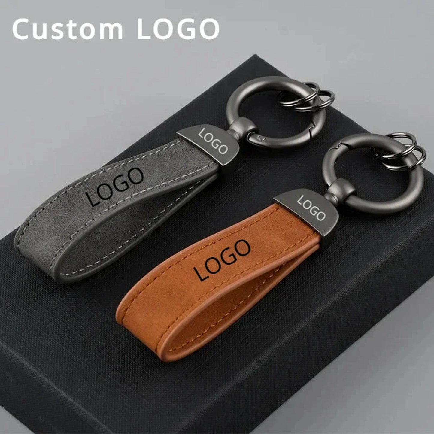 Personalized Engraved Nubuck Leather Keychain