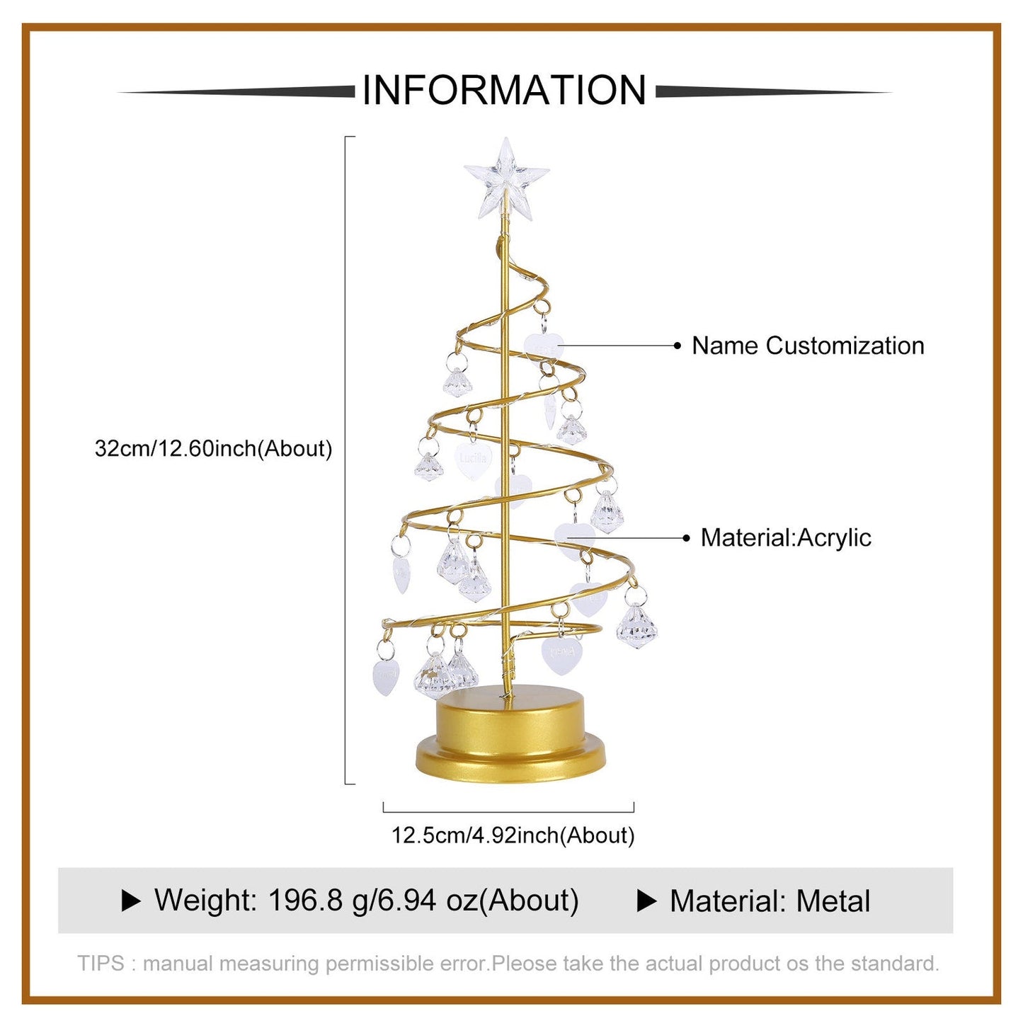 Custom Crystal Name Lamp Tree Design