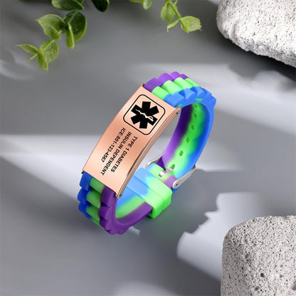 Custom Waterproof Sport Medical Alert Bracelet