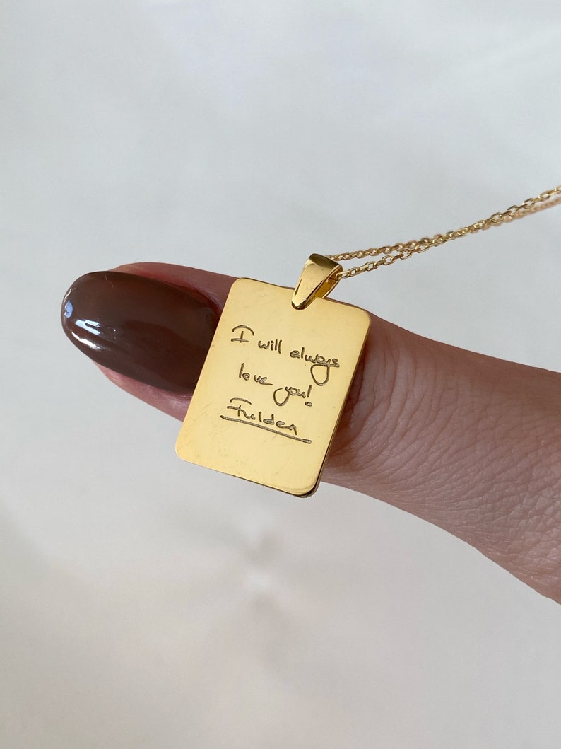 Personalized Handwriting Necklace in 14k Gold