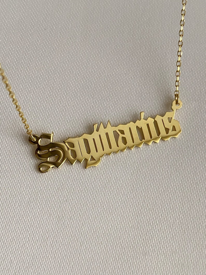 Personalized Zodiac Name Necklace