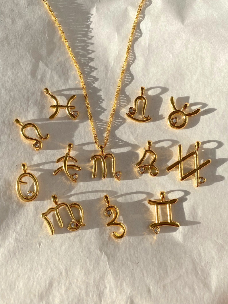 Personalized Zodiac Necklace in Gold Plated