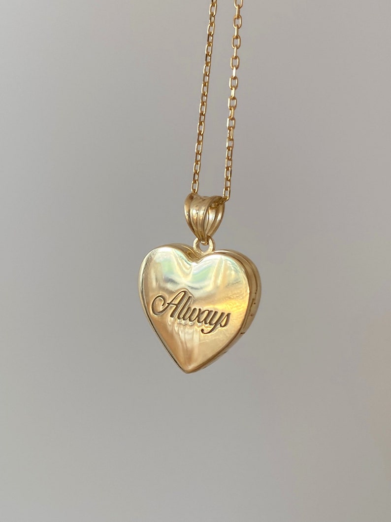 Personalized Gold Heart Locket Necklace