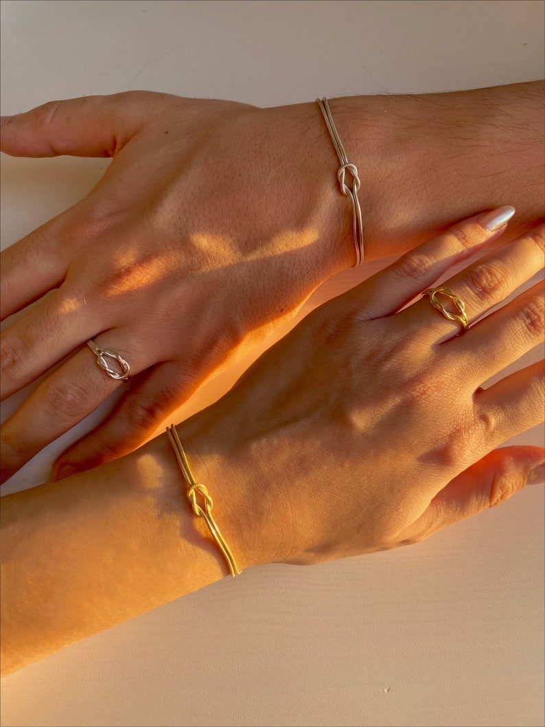 Dainty Love Knot Couple Bracelets