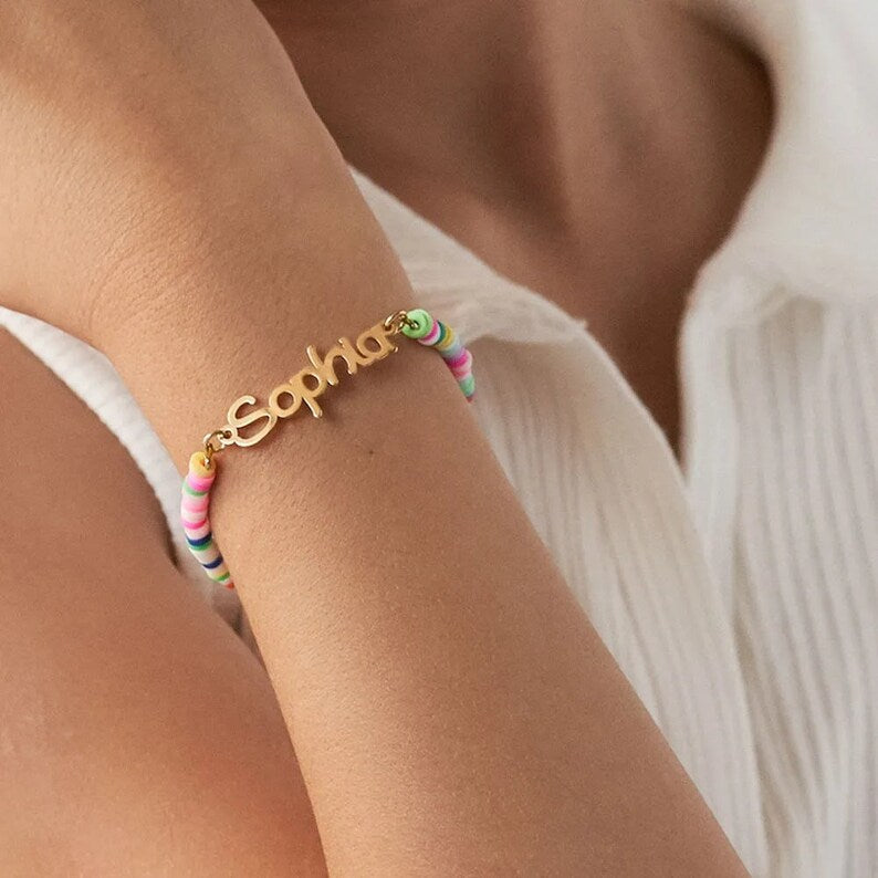 Custom Colorful Name Bracelet for Girls