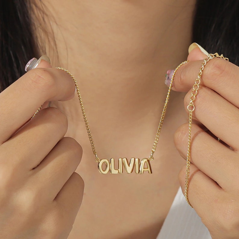 Personalized 3D Name Necklace in Silver