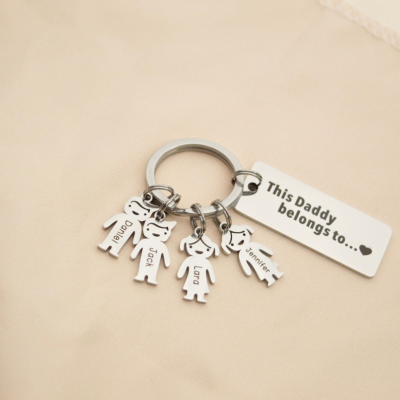 Personalized Family Names Keyring Keychain