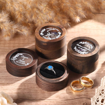 Personalized Wedding Ring Box with Engraving