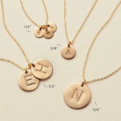 Initial Disc Necklace | 5/8" Disc