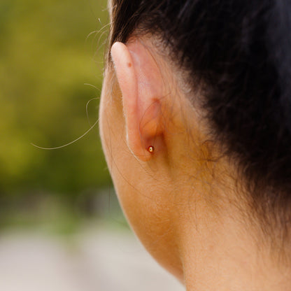 Personalized July Birthstone Stud Earrings