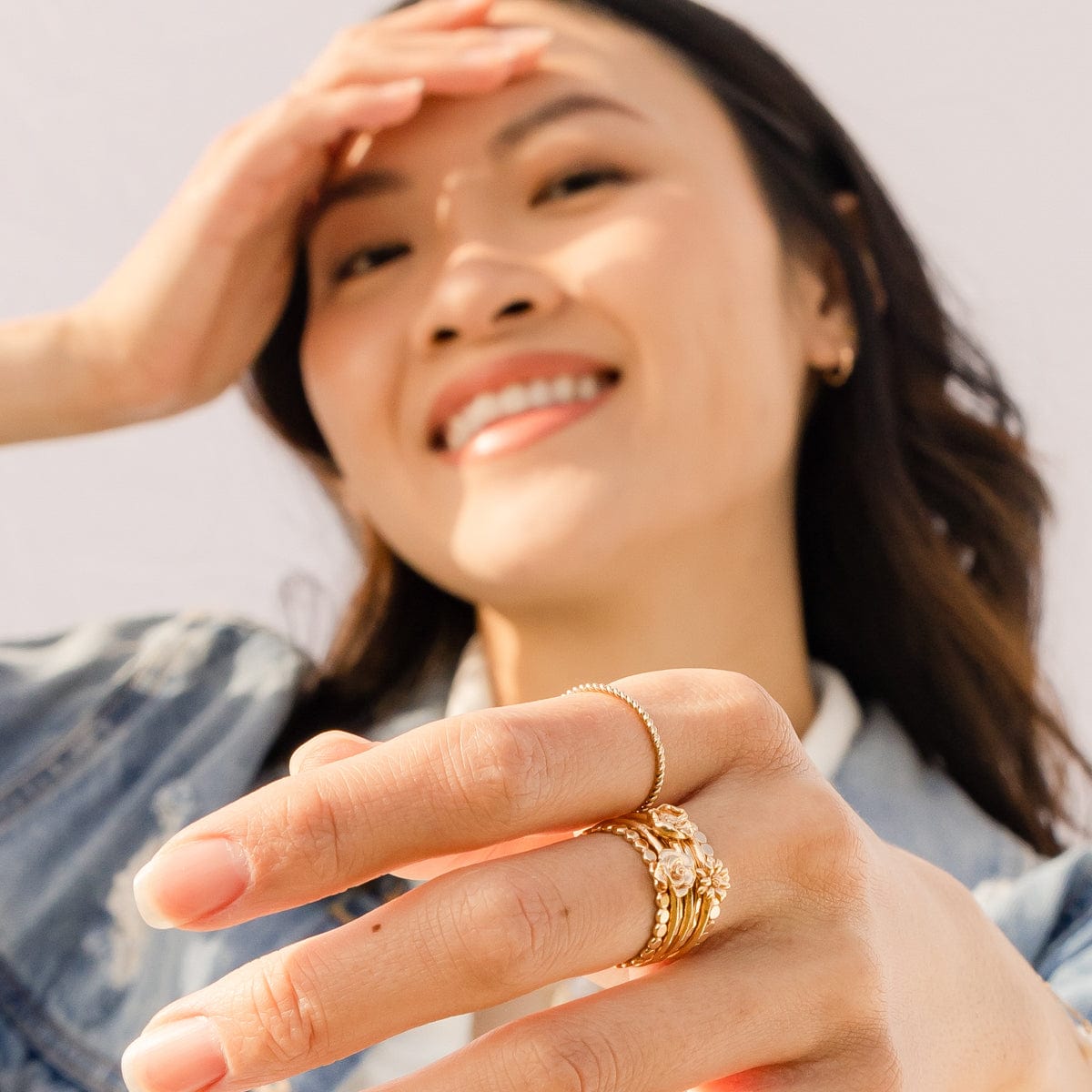 Personalized July Flower Ring