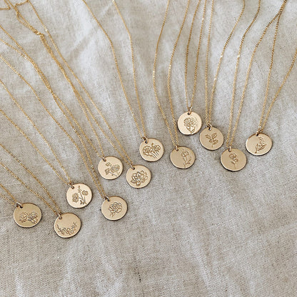 Personalized June Flower Necklace