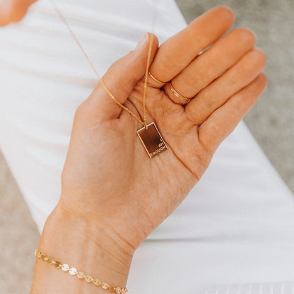 Personalized Rectangle Necklace